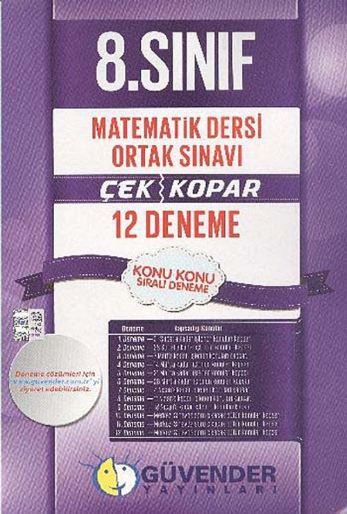 8. Sınıf 12 Deneme Matematik Dersi Ortak Sınavı