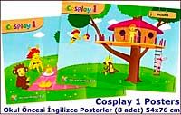 Cosplay 1 Posters - Okul Öncesi İngilizce Posterler (8 adet) (54x76)
