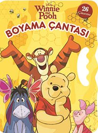 Winnie The Pooh Boyama Çantası (26 Çıkartma) / Boya Oku Yapıştır ( Yandan Tutmalı)