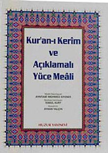 Cami Boy Kur'an-ı Kerim ve Açıklmalı Yüce Meali (Şamua-Ciltli) / Hafız Osman Hatlı Üçlü Meal / 2 renk