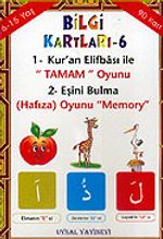 Bilgi Kartları 6 / Kur'an Elifbası İle Tamam Oyunu - Eşini Bulma Oyunu (90 Kart)