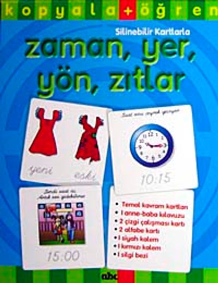 Zaman, Yer, Yön, Zıtlar (Silinebilir Kartlarla)