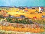La Crau'da Hasat Arka Planda Montmajour / Vincent Van Gogh (VGV 015-60x80) (Çerçevesiz)