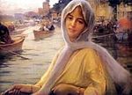 Göksu'da Tekne Gezintisi / Fausto Zonaro (ZNR 015-50x70) (Çerçevesiz)