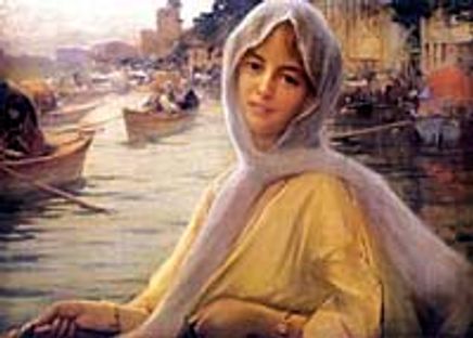 Göksu'da Tekne Gezintisi / Fausto Zonaro (ZNR 015-50x70) (Çerçevesiz)