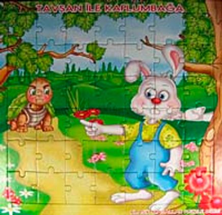 Tavşan ile Kaplumbağa Yapboz / Klasik Masallar Puzzle Dizisi