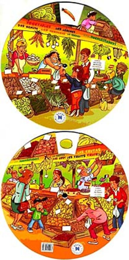 Kelime Çarkı - Meyveler ve Sebzeler (İngilizce, İspanyolca, Almanca, Fransızca, İtalyanca)