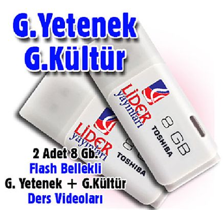 KPSS Genel Yetenek-Genel Kültür Flash Bellekli Ders Videoları (Kod:FL-111-YK) (2 Adet 8 Gb Flash Bellek)