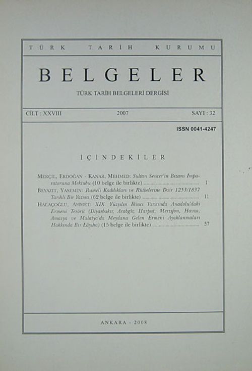 Belgeler Dergisi Sayı 32