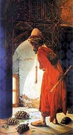 Kaplumbağa Terbiyecisi / Osman Hamdi Bey (OHB 002-50x90) (Çerçevesiz)