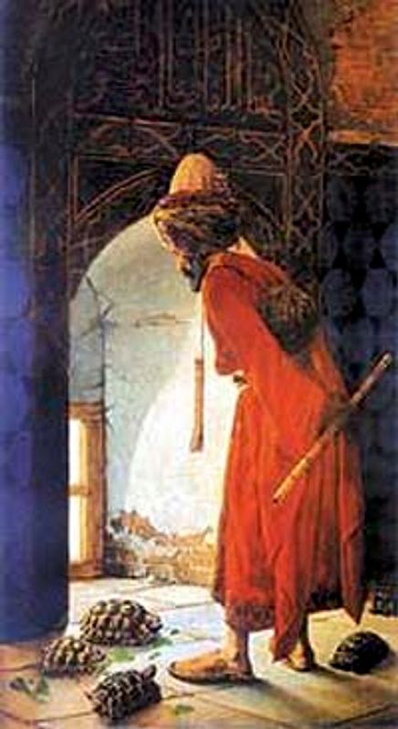 Kaplumbağa Terbiyecisi / Osman Hamdi Bey (OHB 002-50x90) (Çerçevesiz)