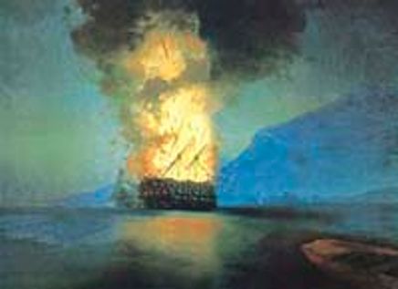 Patlayan Gemi-1900 / Ivan Konst. Aivazovsk (AIK 008-35x50) (Çerçevesiz)