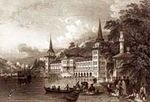 Boğaziçi, Kuleli Askeri Lisesi Eski Suvari Kışlası / Thomas Allom (GRV 070-30x45) (Çerçevesiz)