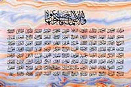 Esma'ul Hüsna / Ali Hüsrevoğlu (HUA 040-50x75) (Çerçevesiz)