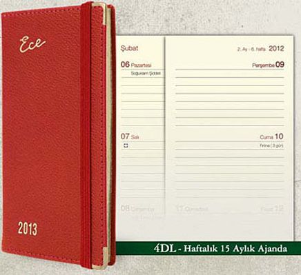 2013 Ece Ajanda - Muhtıra Serisi 4DL Cep (Ürün Kod:4) Kırmızı