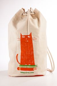 Kitapyurdu Spor Bez Çanta (Kedi-Kitap Desenli)