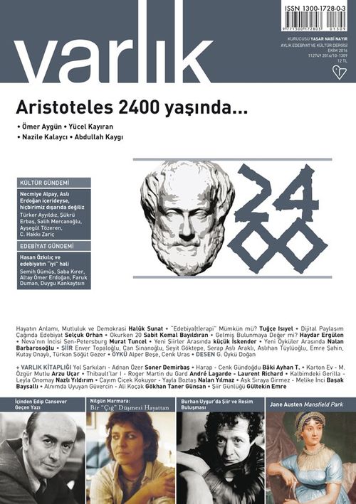 Varlık Aylık Edebiyat ve Kültür Dergisi Ekim 2016