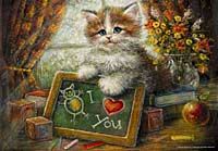 Öğretmenin Kedisi 260 Parça (33x48-Kod:3271)