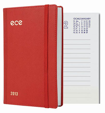 2013 Ece Ajanda - Akçay (Ürün Kodu:9)  Kırmızı