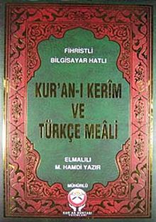 Kur'an-ı Kerim ve Türkçe Meali / Fihristli - Bilgisayar Hatlı - Cami Boy - Mühürlü