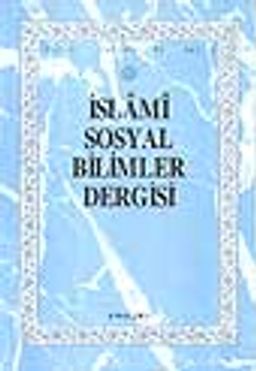 İslami Sosyal Bilimler Dergisi 1995 Cilt:3 Sayı:2