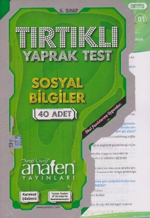5. Sınıf Sosyal Bilgiler Tırtıkı Yaprak Test (40 Adet)