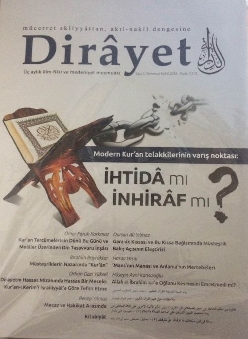Dirayet Üç Aylık İlim Fikir ve Medeniyet Dergisi Sayı:2 Temmuz Eylül 2016