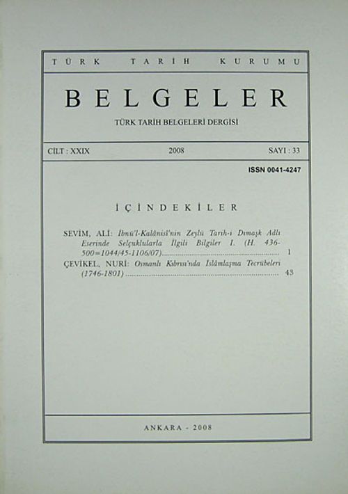 Belgeler Dergisi Sayı 33