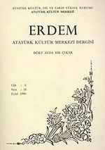 Erdem Dergisi Dört Aylık Cilt:6 Sayı:18  Eylül 1990