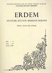 Erdem Dergisi Dört Aylık Cilt:6 Sayı:18  Eylül 1990