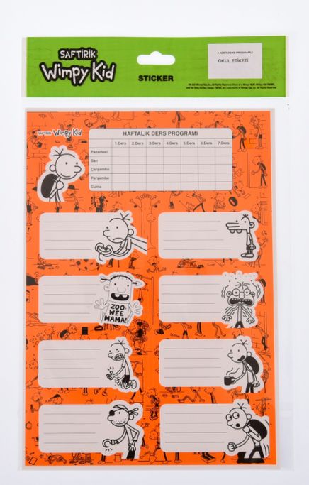 Saftirik Wimpy Kid Ders Programlı Okul Etiketi (SFT602)