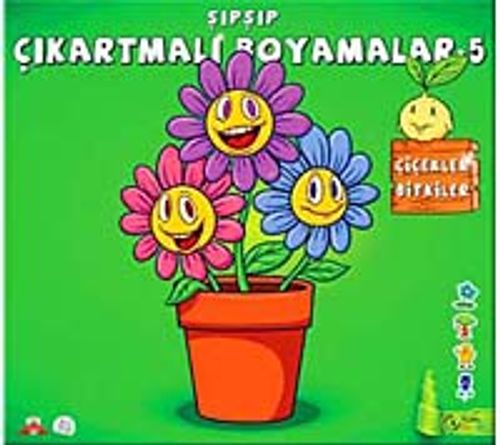 Şıpşıp Çıkartmalı Boyamalar -5 / Çiçekler Bitkiler