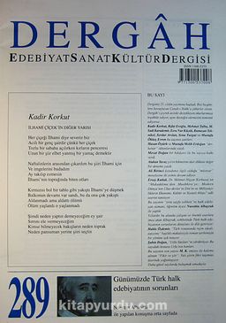 Dergah Edebiyat Sanat Kültür Dergisi Sayı:289 Mart 2014