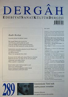 Dergah Edebiyat Sanat Kültür Dergisi Sayı:289 Mart 2014