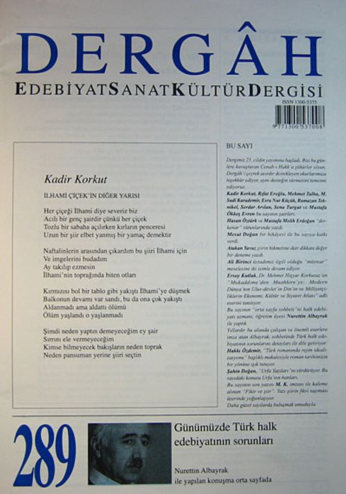 Dergah Edebiyat Sanat Kültür Dergisi Sayı:289 Mart 2014