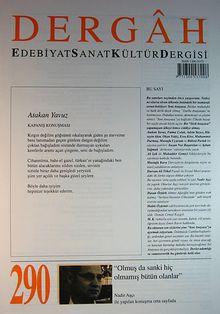 Dergah Edebiyat Sanat Kültür Dergisi Sayı:290 Nisan 2014