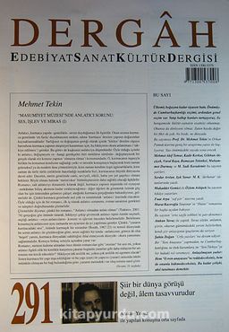 Dergah Edebiyat Sanat Kültür Dergisi Sayı:291 Mayıs 2014