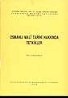 Osmanlı Mali Tarihi Hakkında Tetkikler