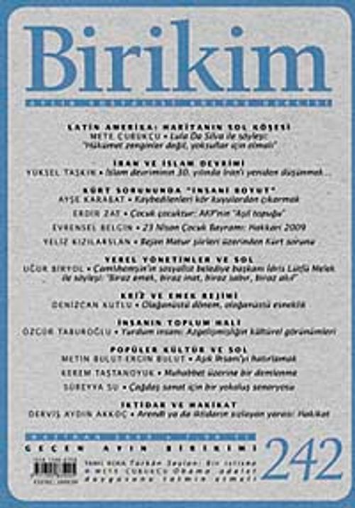 Birikim / Sayı:242  Yıl: 2009 / Aylık Sosyalist Kültür Dergisi