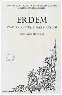 Erdem Dergisi Dört Aylık Cilt:7 Sayı:19  Ocak 1991