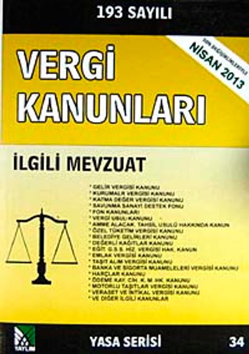 Vergi Kanunları İlgili Mevzuat (Yasa Serisi 34)
