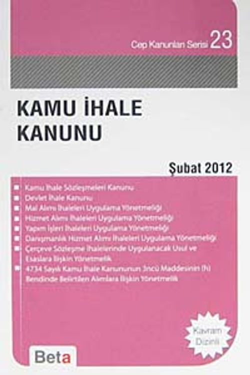 Kamu İhale Kanunu / Cep Kanunları Serisi 23