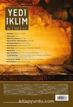 7edi İklim Sayı:319 Ekim 2016 Kültür Sanat Medeniyet Edebiyat Dergisi