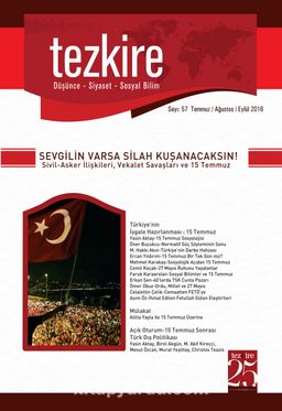 Tezkire Düşünce-Siyaset-Sosyal Bilim Dergisi Sayı:57 Temmuz-Ağustos-Eylül 2016
