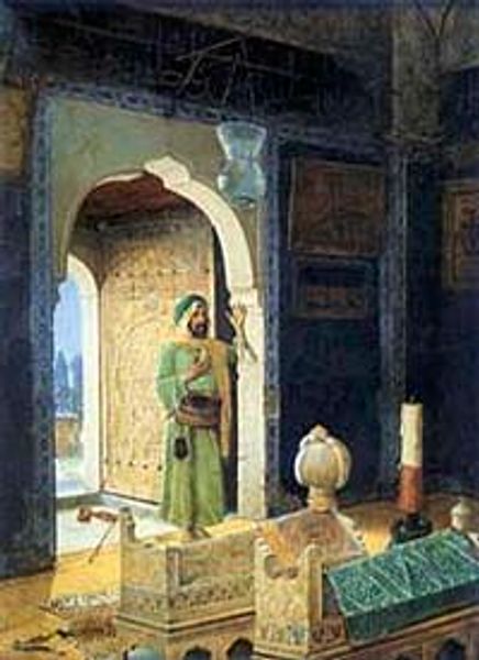Şehzade Türbesinde / Osman Hamdi Bey (OHB 003-50x65) (Çerçevesiz)