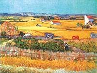 La Crau'da Hasat Arka Planda Montmajour / Vincent Van Gogh (VGV 015-50x65) (Çerçevesiz)