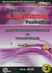 Öğreten 10. Sınıf Matematik Fasikülleri / İkinci Dereceden Denklem ve Fonksiyonlar Konu Anlatımlı