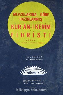 Mevzularına Göre Hazırlanmış Kur'an-ı Kerim Fihristi (Ürün kodu:1-B-1)