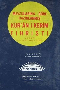 Mevzularına Göre Hazırlanmış Kur'an-ı Kerim Fihristi (Ürün kodu:1-B-1)