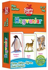Flaş Kartlar - Hayvanlar & Oyna-Eğlen-Öğren-Zeka Geliştir (2-7 Yaş)